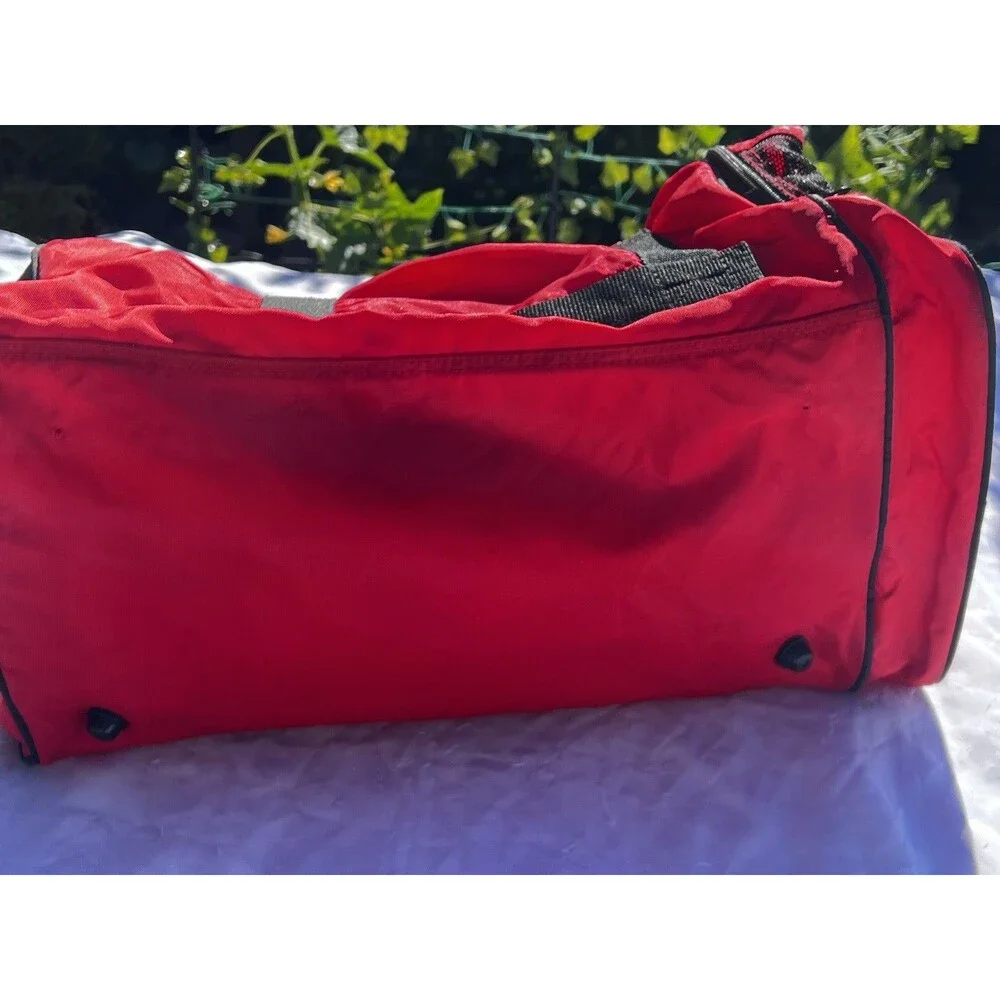 Y2K Vintage 90s Marlboro Red Duffle Gym ￼ Marlboro Miles Travel Bag 20” Strap